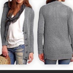 LRG J.CREW SILVER METALLIC BEACH CARDIGAN CUSTOM